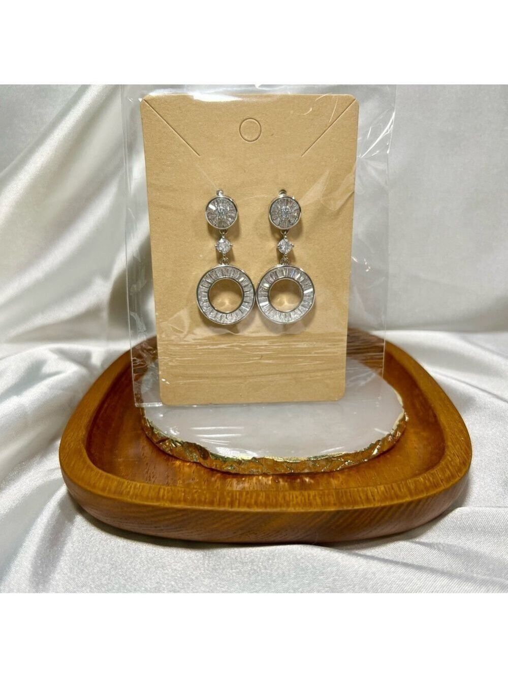 Baguette Circle Dangle Earrings